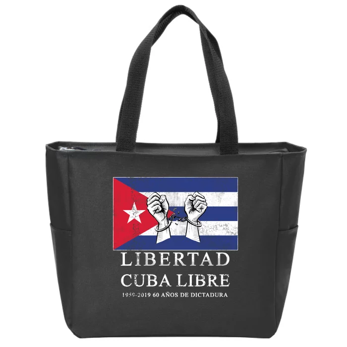 Libertad Cuba Libre Bandera Cubana Liberated De Cuba Zip Tote Bag