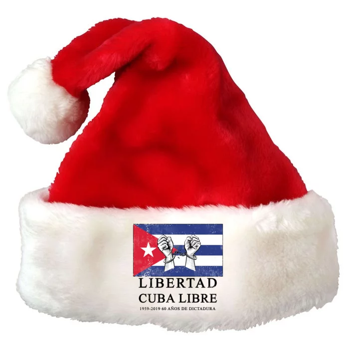 Libertad Cuba Libre Bandera Cubana Liberated De Cuba Premium Christmas Santa Hat