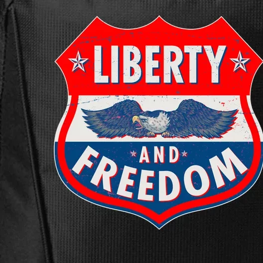 Liberty And Freedom US Eagle Road Sign City Backpack