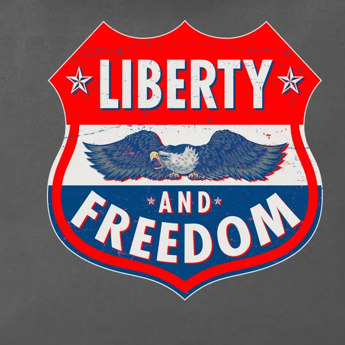 Liberty And Freedom US Eagle Road Sign Zip Tote Bag