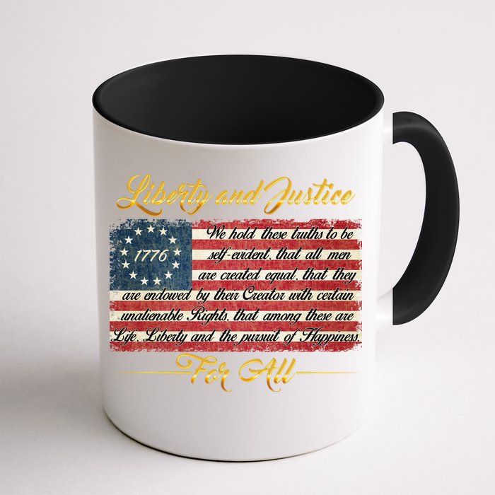 Liberty And Justice For All The Declaration of Independence Front & Back Coffee Mug