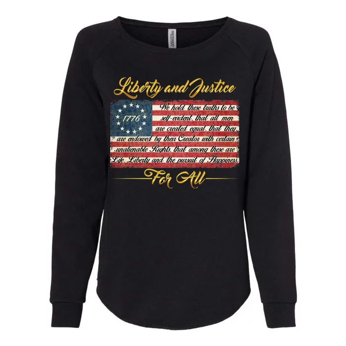 Liberty And Justice For All The Declaration of Independence Womens California Wash Sweatshirt