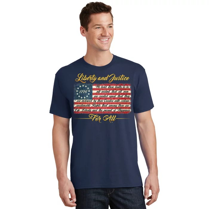 Liberty And Justice For All The Declaration of Independence T-Shirt ...