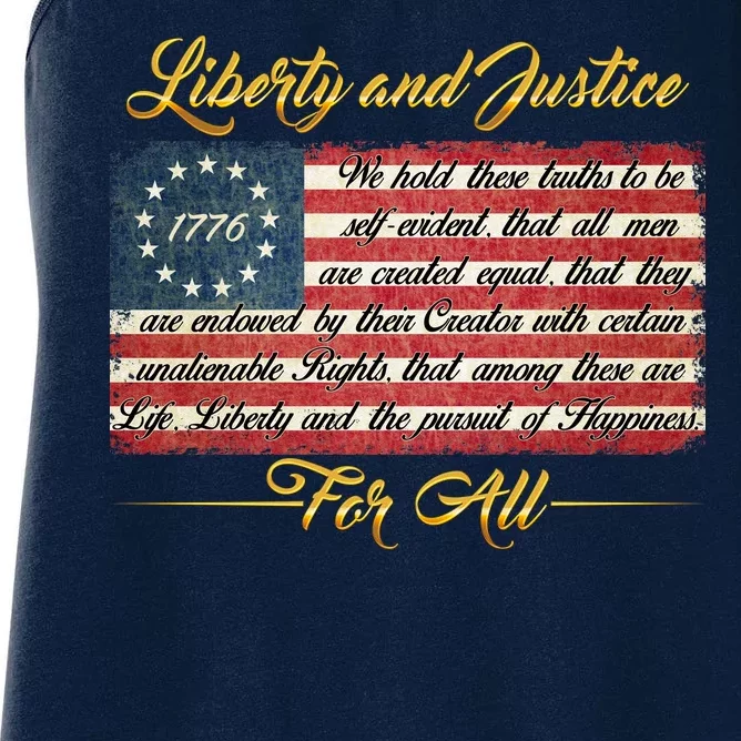 Liberty And Justice For All The Declaration of Independence Women's Racerback Tank