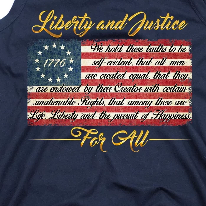 Liberty And Justice For All The Declaration of Independence Tank Top