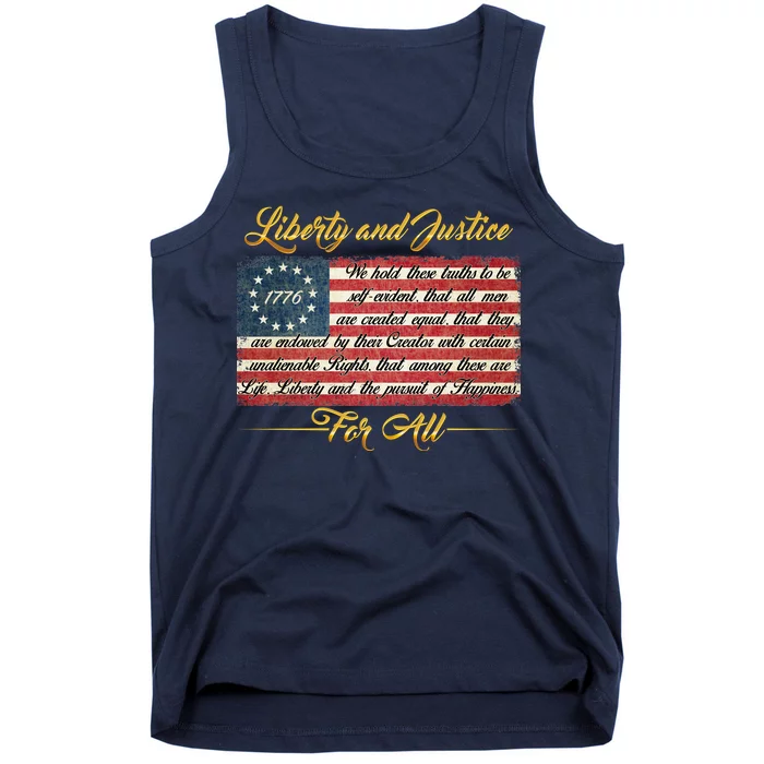 Liberty And Justice For All The Declaration of Independence Tank Top