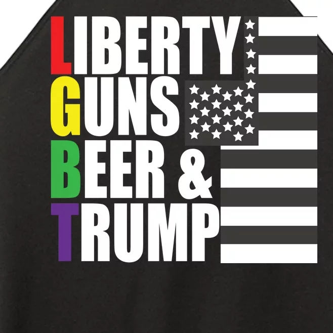 Liberty Guns Beer Trump LGBT Flag Women’s Perfect Tri Rocker Tank