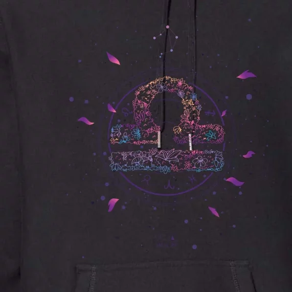 Libra Floral Zodiac Premium Hoodie