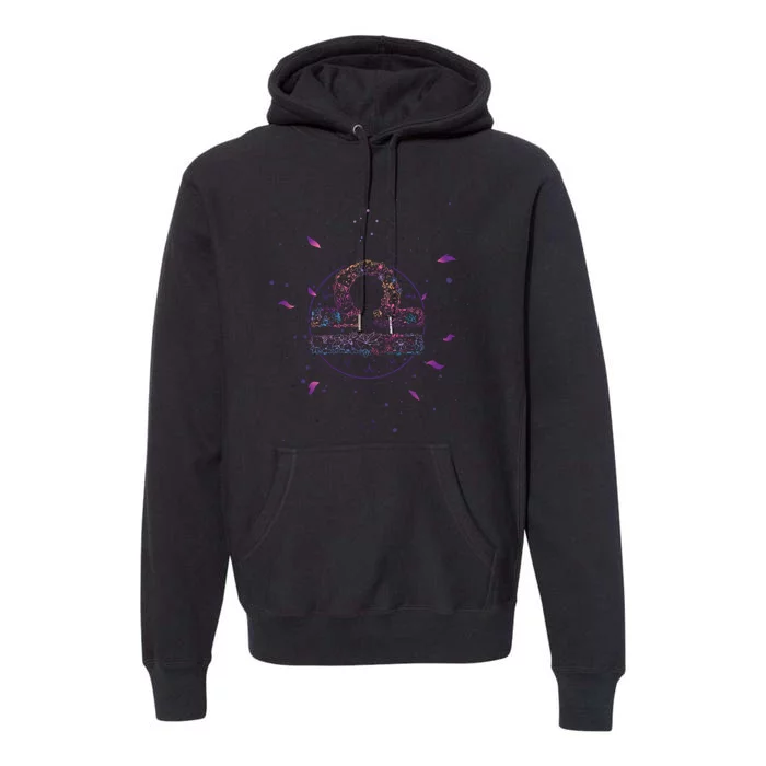 Libra Floral Zodiac Premium Hoodie