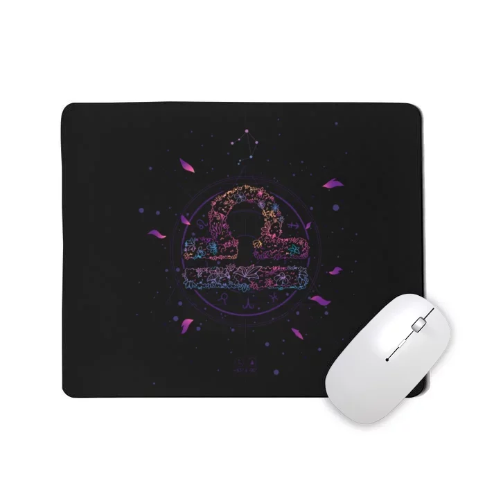 Libra Floral Zodiac Mousepad