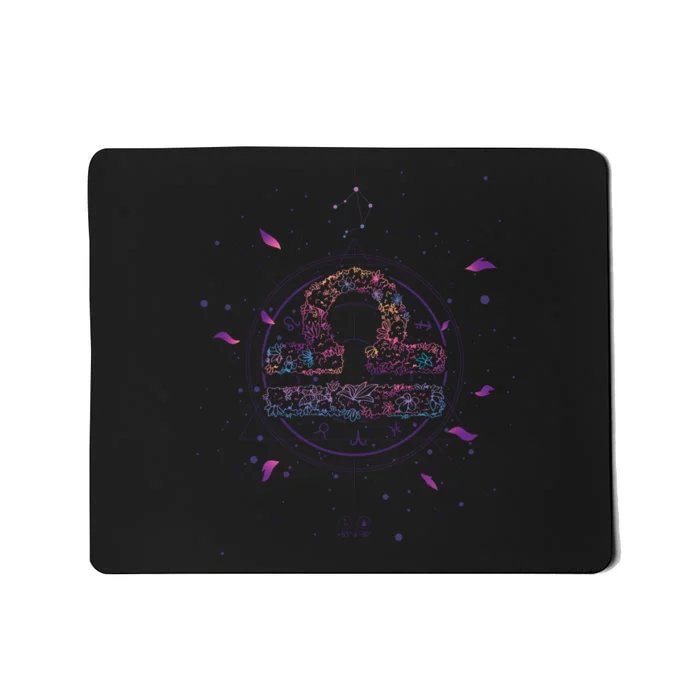 Libra Floral Zodiac Mousepad