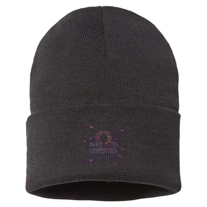 Libra Floral Zodiac Sustainable Knit Beanie