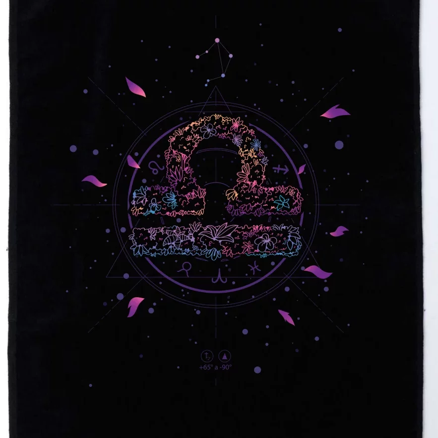 Libra Floral Zodiac Platinum Collection Golf Towel