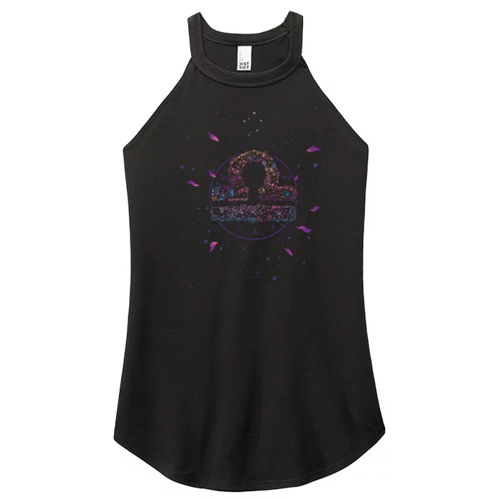 Libra Floral Zodiac Women’s Perfect Tri Rocker Tank