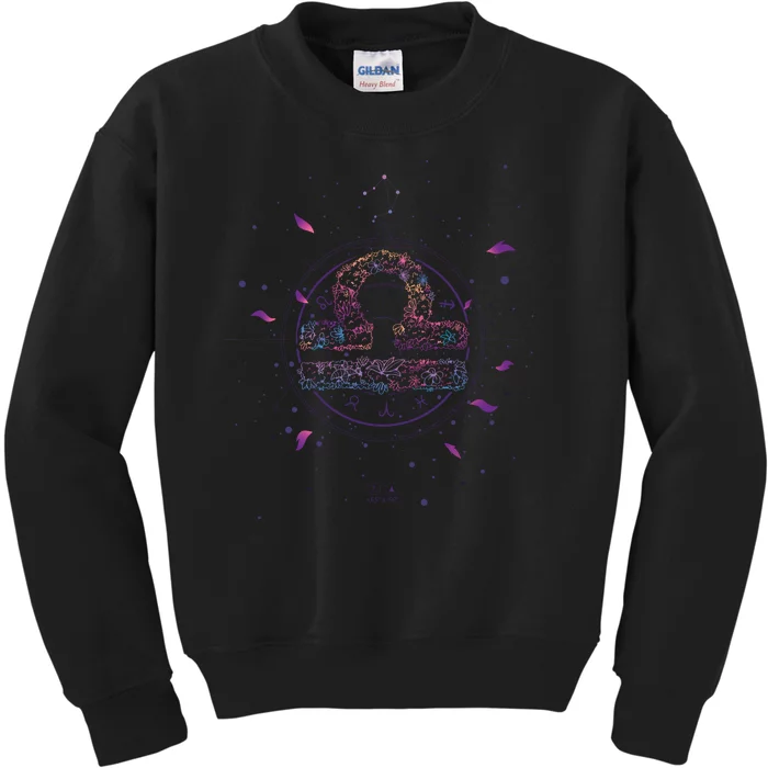 Libra Floral Zodiac Kids Sweatshirt