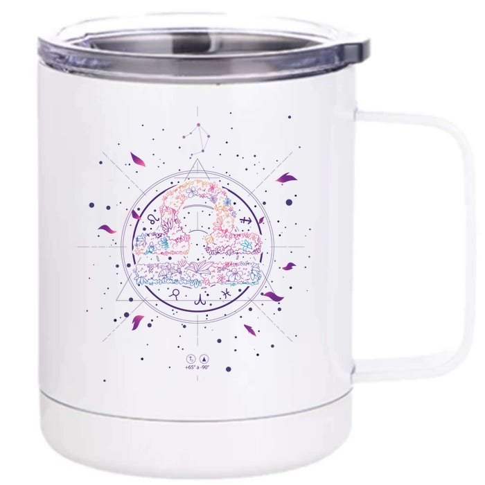 Libra Floral Zodiac Front & Back 12oz Stainless Steel Tumbler Cup