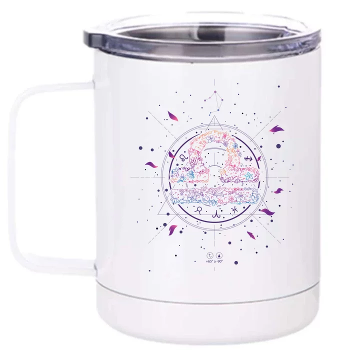 Libra Floral Zodiac Front & Back 12oz Stainless Steel Tumbler Cup