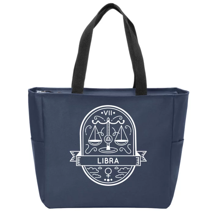 Libra Zodiac Symbol Design Zip Tote Bag