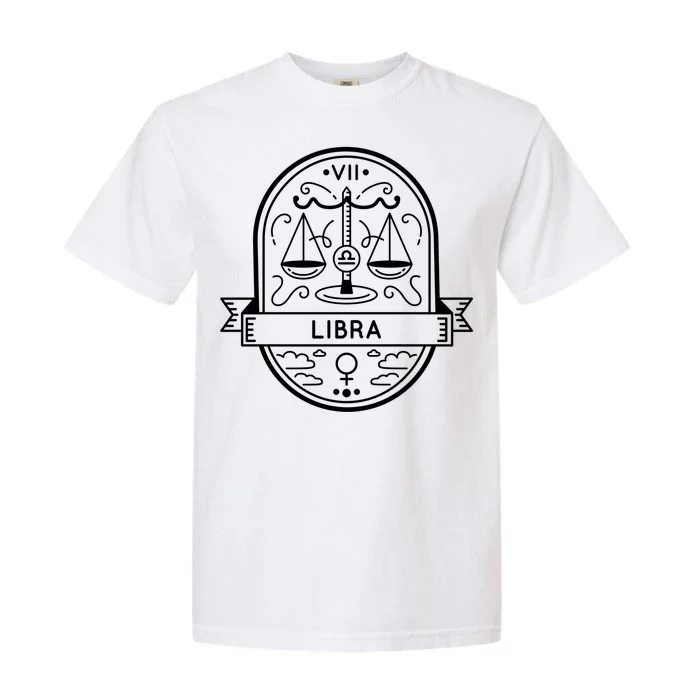 Libra Zodiac Symbol Design Garment-Dyed Heavyweight T-Shirt