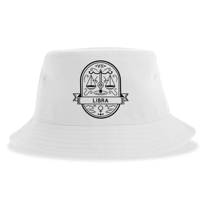 Libra Zodiac Symbol Design Sustainable Bucket Hat