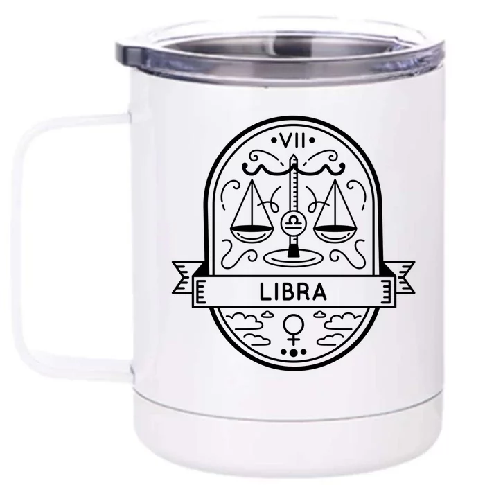 Libra Zodiac Symbol Design Front & Back 12oz Stainless Steel Tumbler Cup