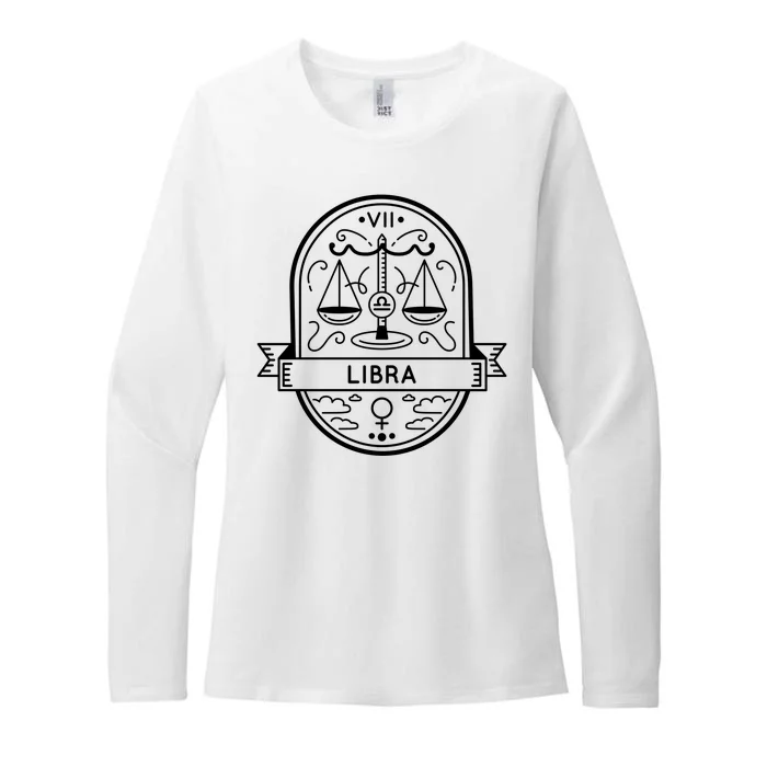 Libra Zodiac Symbol Design Womens CVC Long Sleeve Shirt