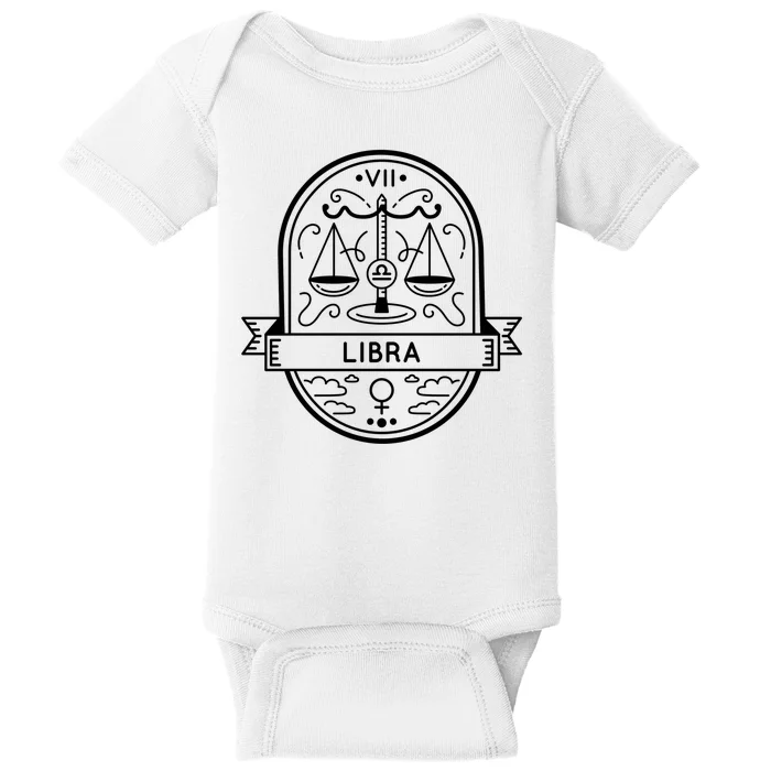 Libra Zodiac Symbol Design Baby Bodysuit