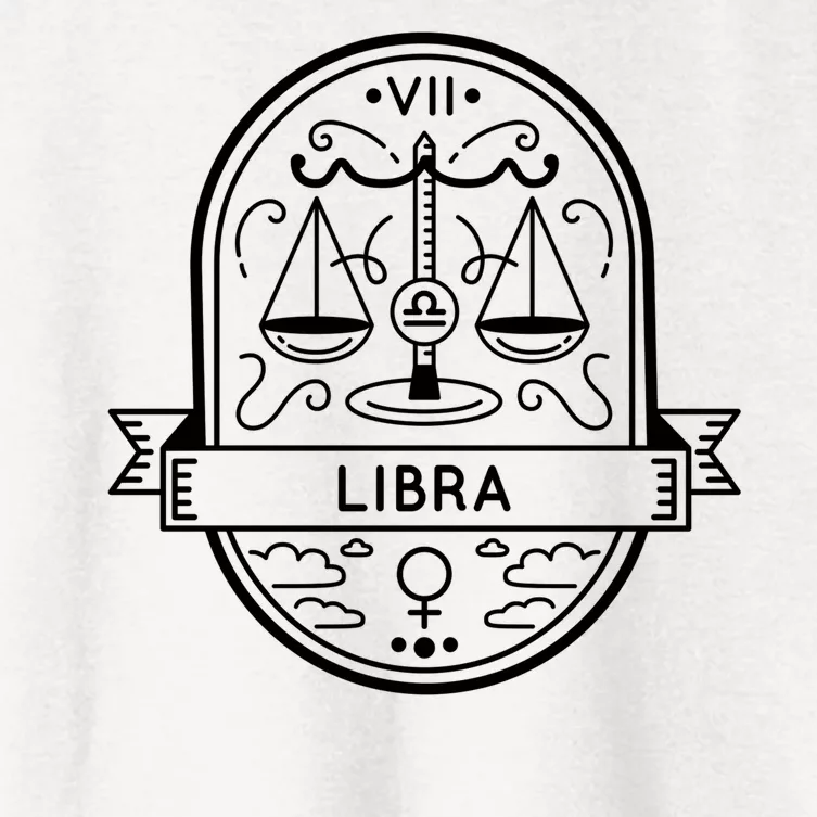 Libra Zodiac Symbol Design Women's Crop Top Tee