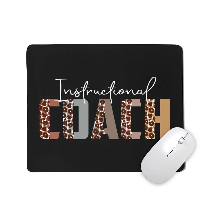 Leopard Instructional Coach Funny Job Title School Worker Mousepad