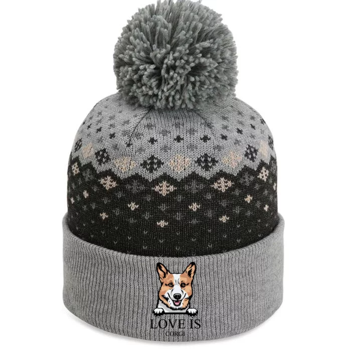 Love Is Corgi Dog The Baniff Cuffed Pom Beanie