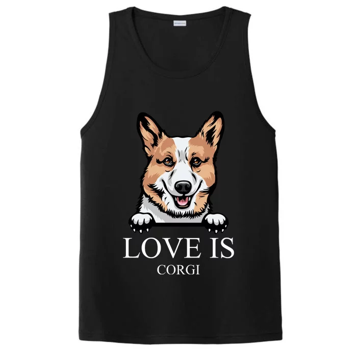 Love Is Corgi Dog Performance Tank