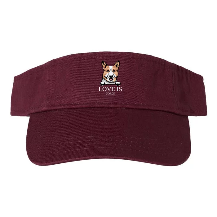 Love Is Corgi Dog Valucap Bio-Washed Visor