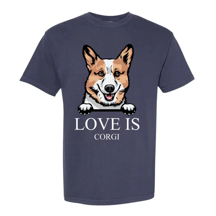 Love Is Corgi Dog Garment-Dyed Heavyweight T-Shirt