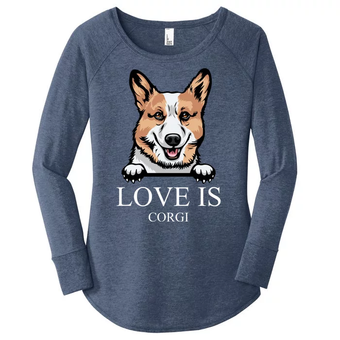 Love Is Corgi Dog Women's Perfect Tri Tunic Long Sleeve Shirt