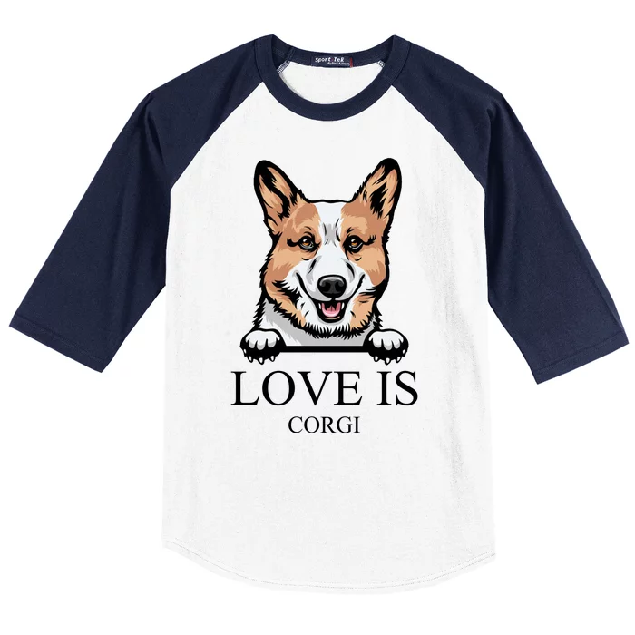 Love Is Corgi Dog Baseball Sleeve Shirt