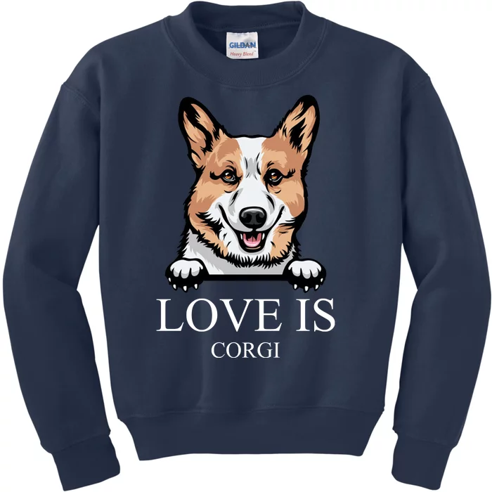 Love Is Corgi Dog Kids Sweatshirt