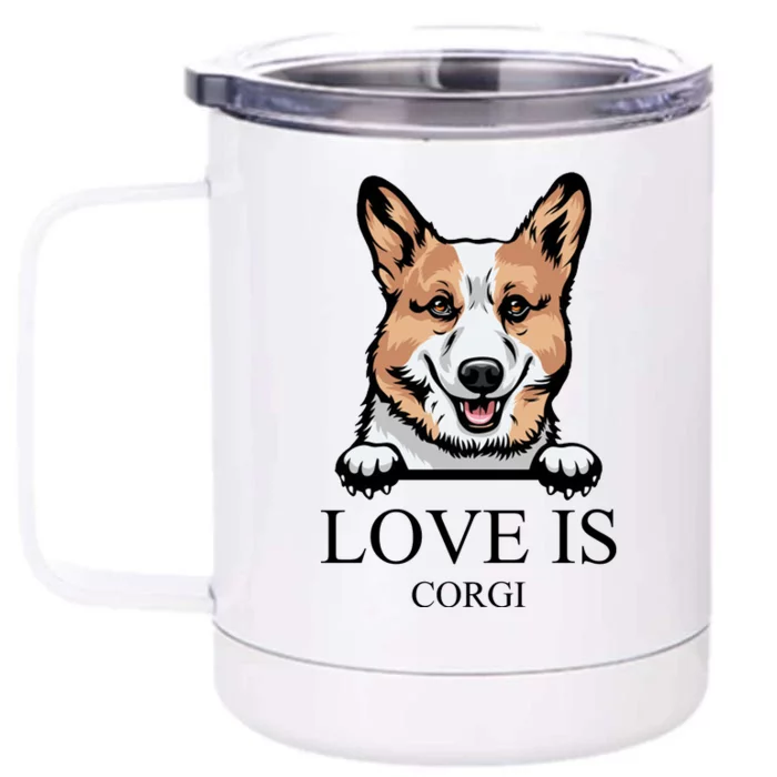 Love Is Corgi Dog Front & Back 12oz Stainless Steel Tumbler Cup