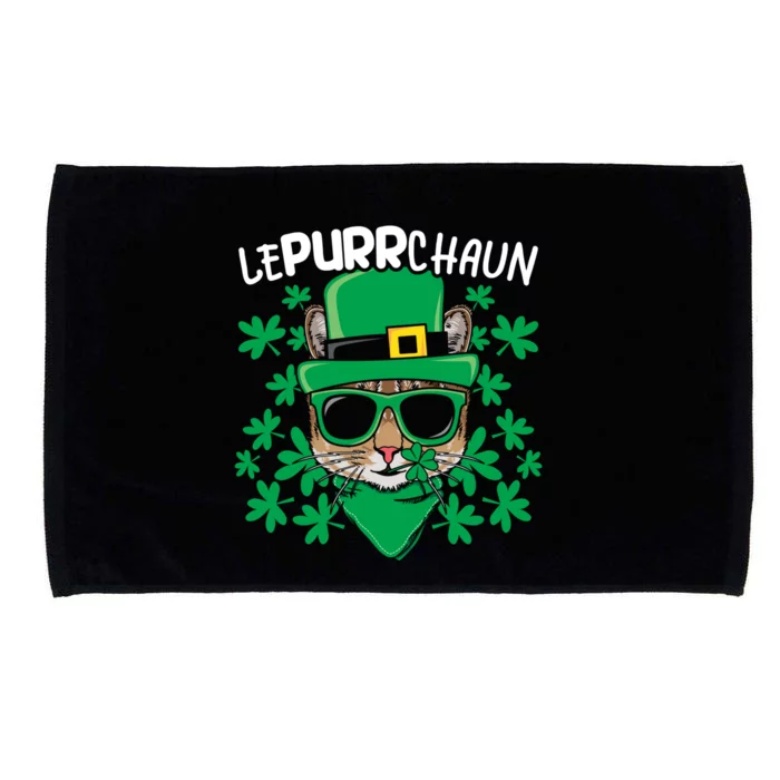 Lepurrchaun Irish Cat Lover Kitty Owner Saint Patricks Day Funny Gift Microfiber Hand Towel