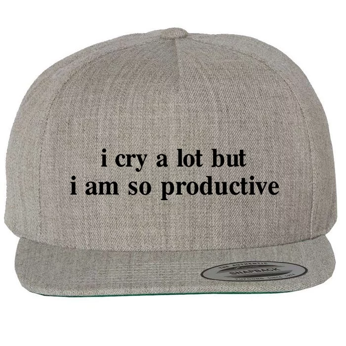 Lilybloomembroidery I Cry A Lot But I Am So Productive Limited Wool Snapback Cap