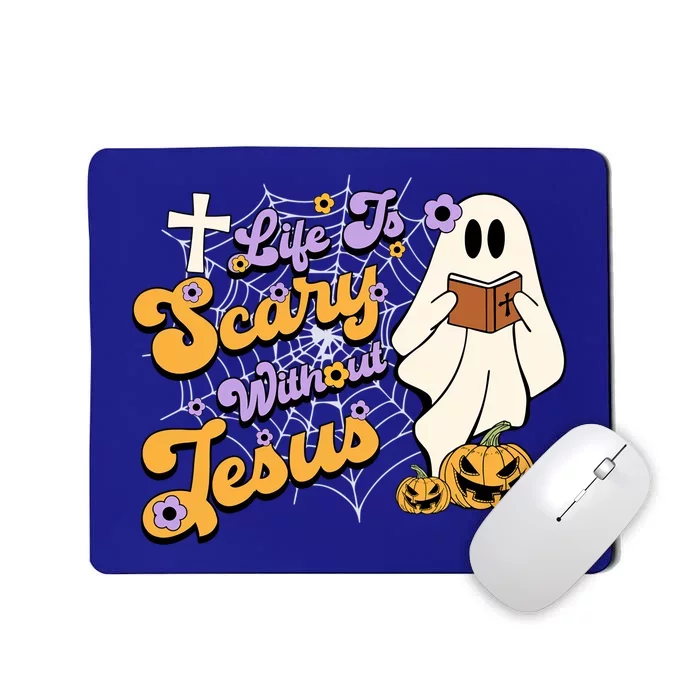 Life Is Crazy Without Jesus Halloween Fall Christian Lover Gift Mousepad