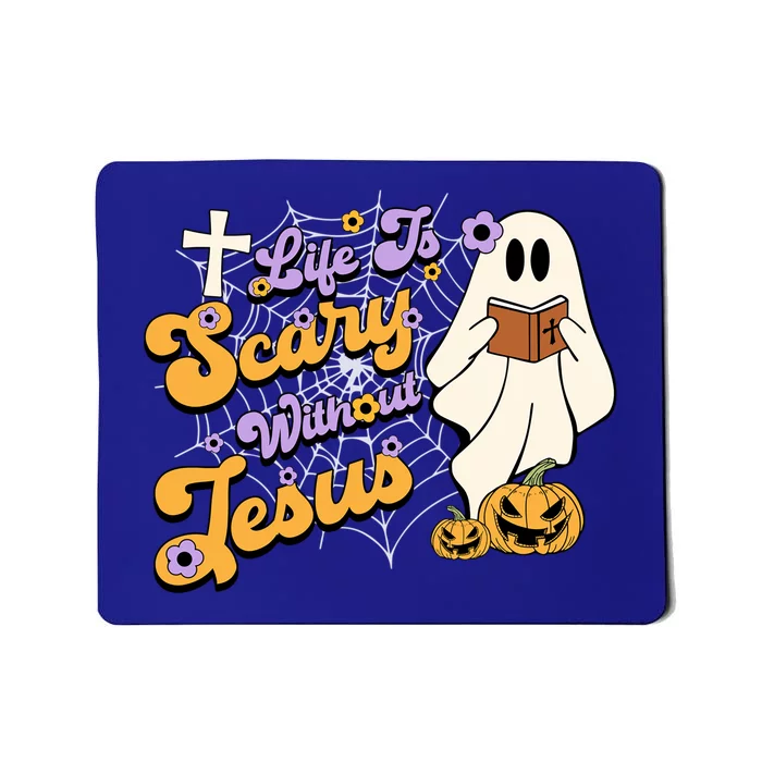 Life Is Crazy Without Jesus Halloween Fall Christian Lover Gift Mousepad