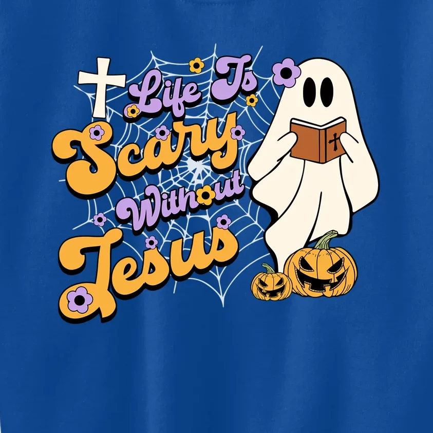 Life Is Crazy Without Jesus Halloween Fall Christian Lover Gift Kids Sweatshirt