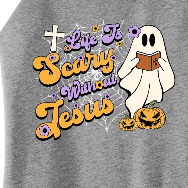 Life Is Crazy Without Jesus Halloween Fall Christian Lover Gift Women’s Perfect Tri Rocker Tank