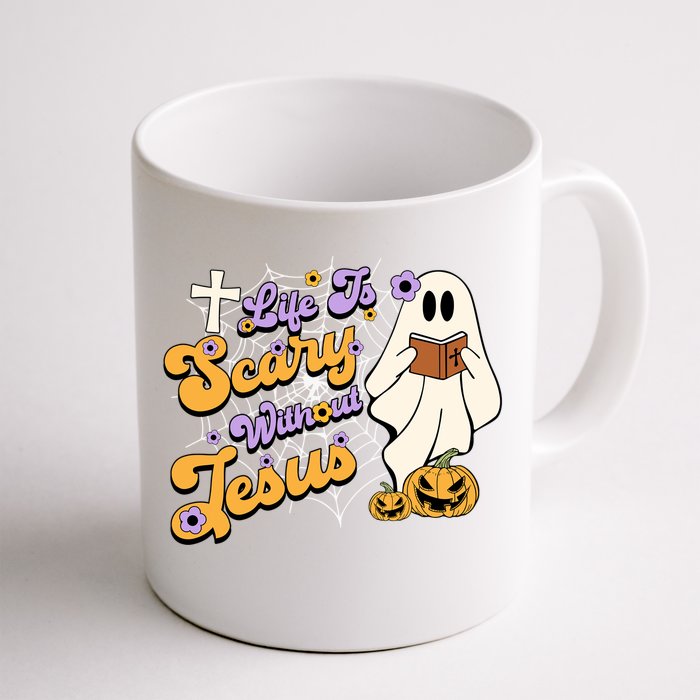 Life Is Crazy Without Jesus Halloween Fall Christian Lover Gift Front & Back Coffee Mug