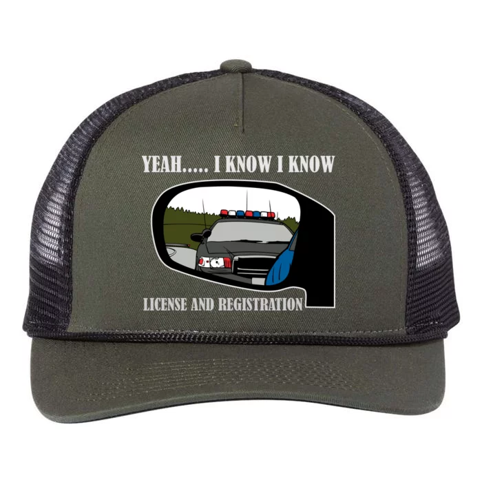 License And Registration Pulled Over Retro Rope Trucker Hat Cap