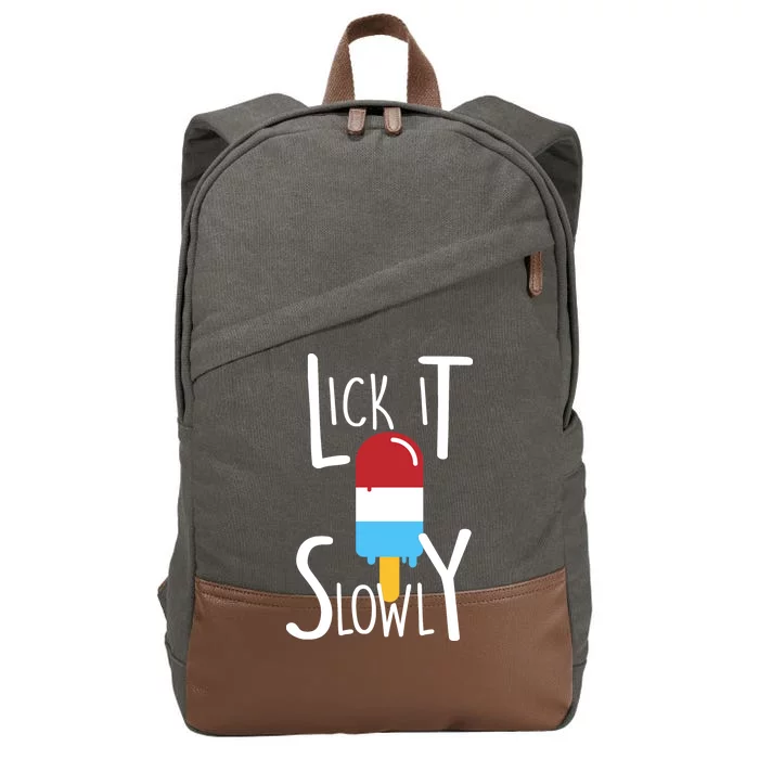 Lick It Slowly Popsicle Cotton Canvas Backpack