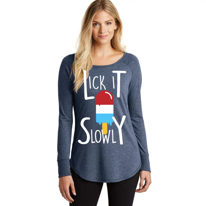 Lick It Slowly Popsicle Women's Perfect Tri Tunic Long Sleeve Shirt