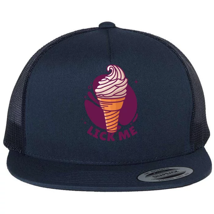 Lick Me Ice Cream Flat Bill Trucker Hat