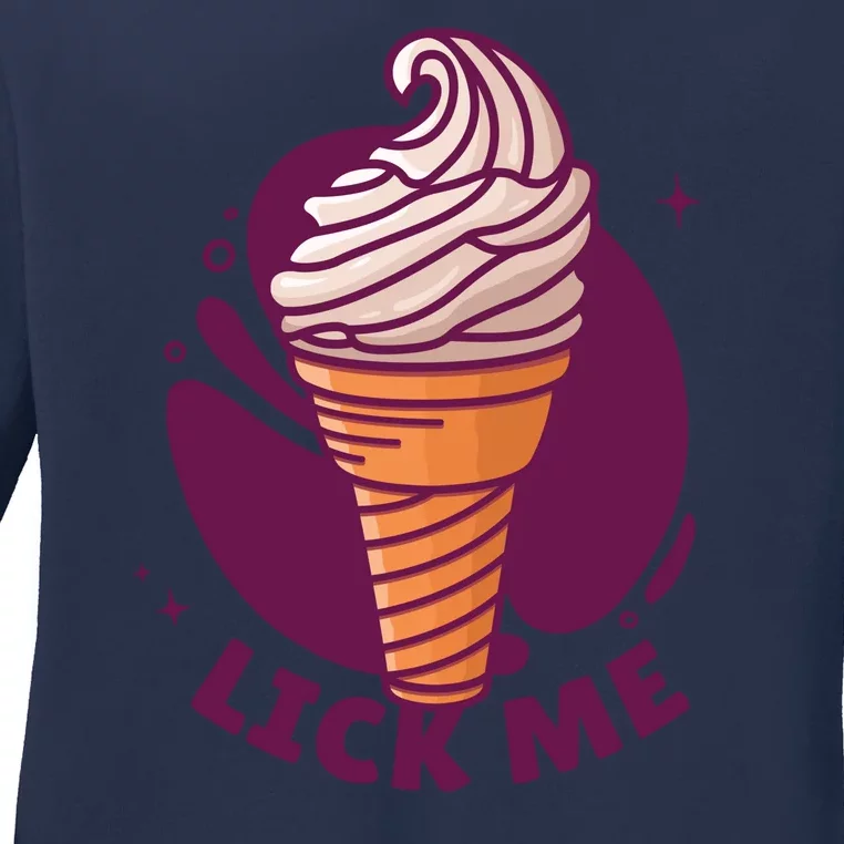 Lick Me Ice Cream Ladies Long Sleeve Shirt