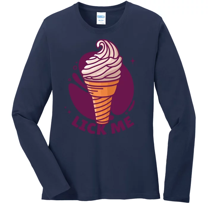 Lick Me Ice Cream Ladies Long Sleeve Shirt